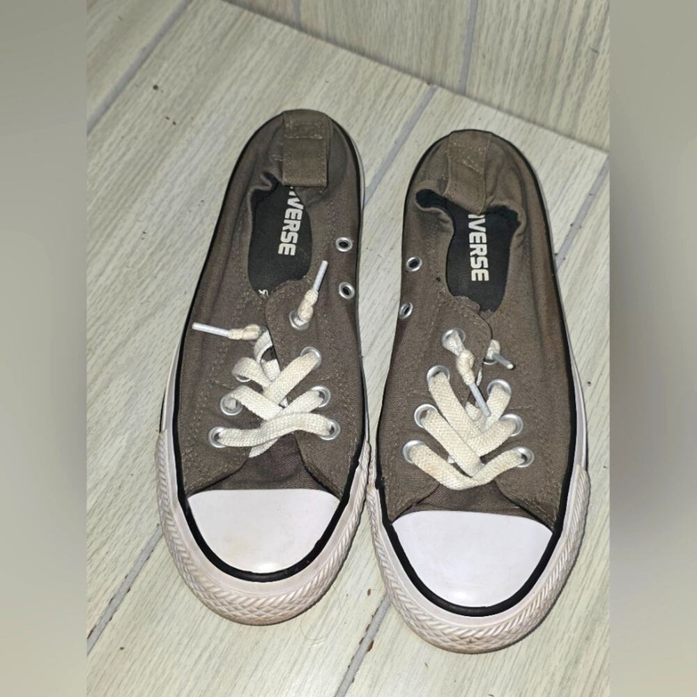 Converse Chuck Taylor All Star Womens Gray/White Canvas Shoes Size 6